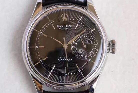 Replika Rolex Cellini Data 50519-0007 Czarny Zegarek